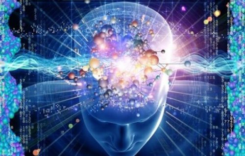 Gehirn mit Formeln und Zahlen