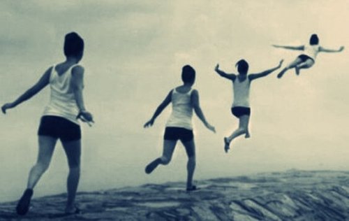 Junge fliegt