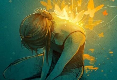 Mädchen, das zu einer Fee wird