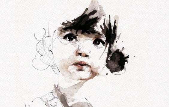 Zeichnung eines kleinen Mädchens
