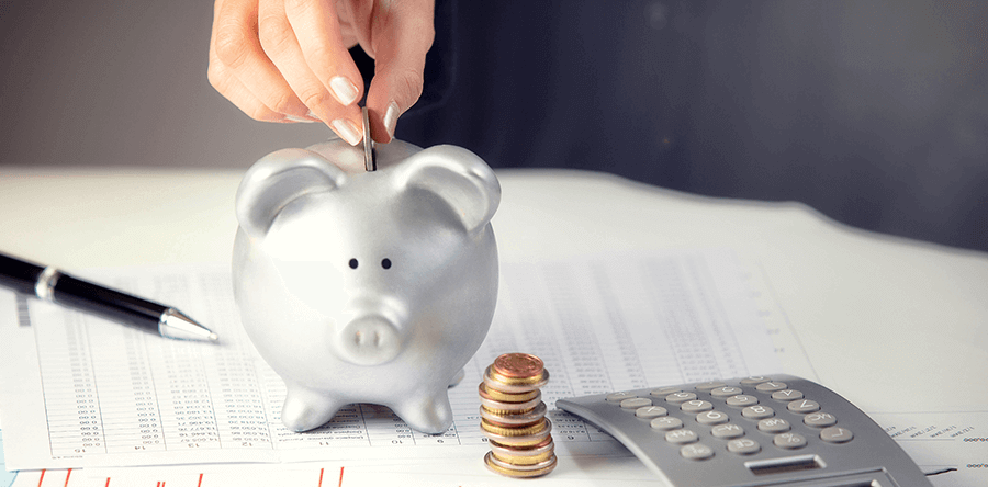 Silbernes Sparschwein