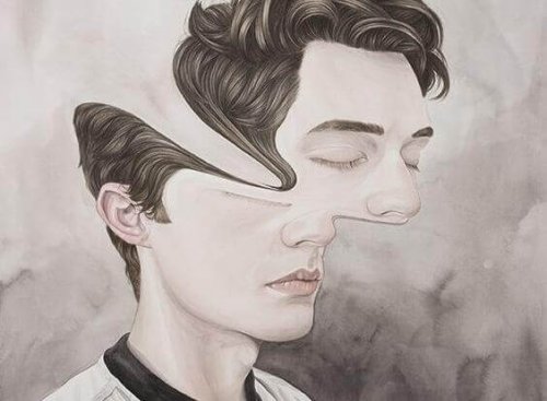 Zeichnung eines Jungen mit verzerrtem Gesicht