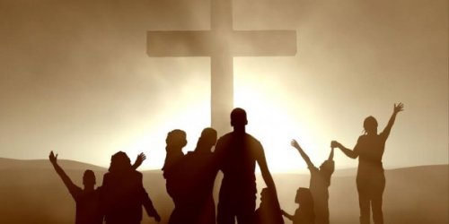 Christen mit einen Kreuz