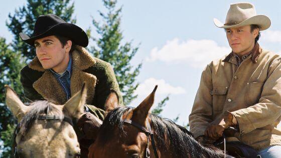 Ennis del Mar und Jack Twist auf Pferden