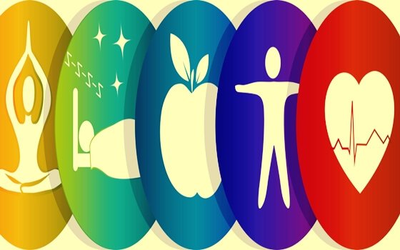 Figuren, die Wellness darstellen