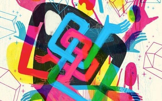 Bunte geometrische Figuren