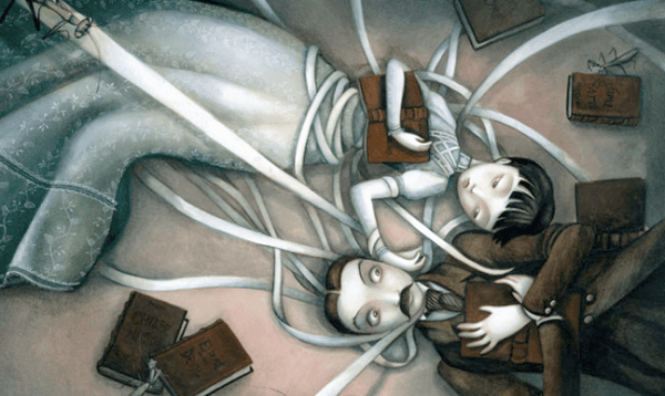 Partner liegen in Fesseln auf dem Boden