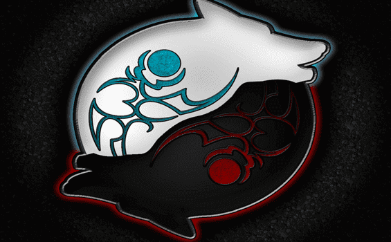 Wölfe als Yin und Yang