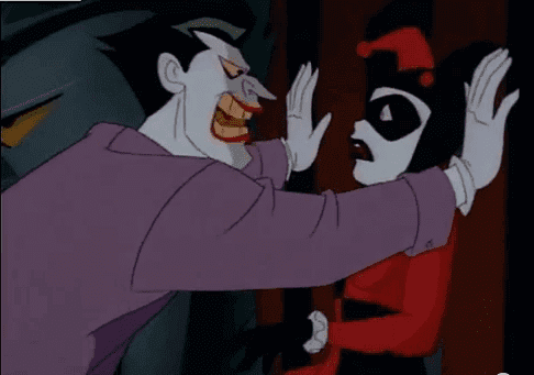In der Animation von 1992 spricht der Joker mit Harley Quinn