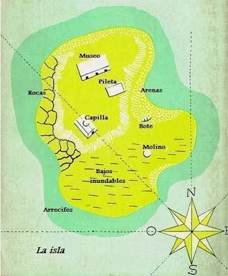 Eine Landkarte aus "Morels Erfindung"