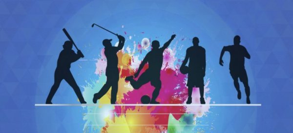 Die Silhouetten verschiedener Sportler