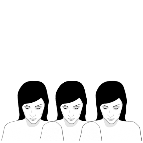 Drei Frauen in Kontakt als Symbol für die drei Stufen des Einflusses