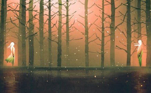 Paar in einem Wald