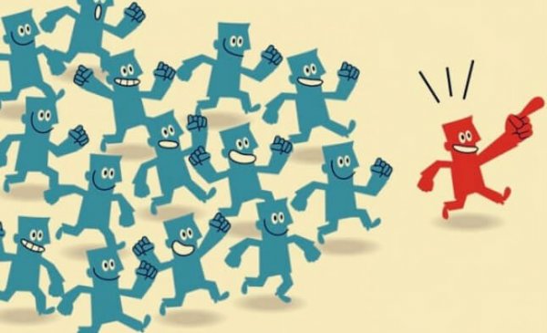 Einer geht voran, alle anderen folgen - eines der Prinzipien der Überzeugung