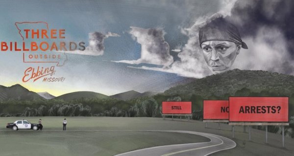 Ein Plakat für den Film "Three Billboards Outside Ebbing, Missouri"