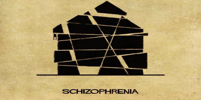 Schizophrenie vom italienischen Architekten Balbina dargestellt.