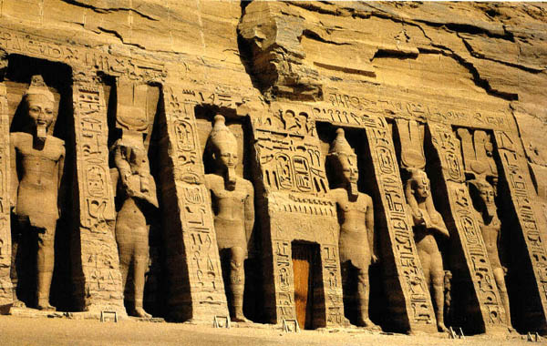 Wand eines ägyptischen Tempels
