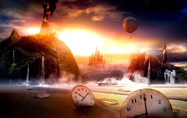 Fantasiebild mit mehreren Uhren