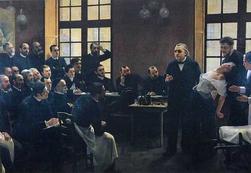 Charcot hält einen Vortrag