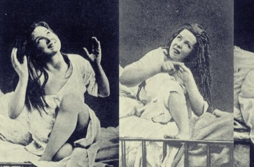 Frau mit Hysterie