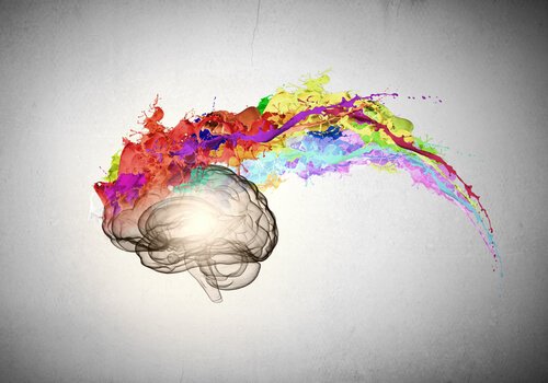 Gehirn mit bunten Farben