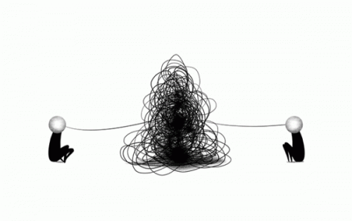 Illustration wirrer Gedanken