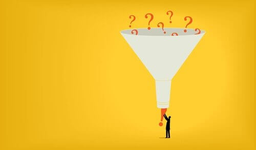 Trichter mit Fragezeichen