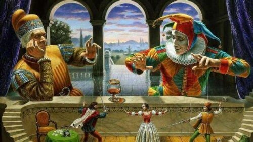 Buben, die Puppen dirigieren