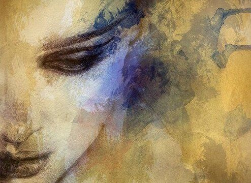 Zeichnung einer Frau mit Angst