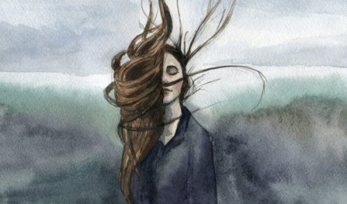 Haare wehen im Wind