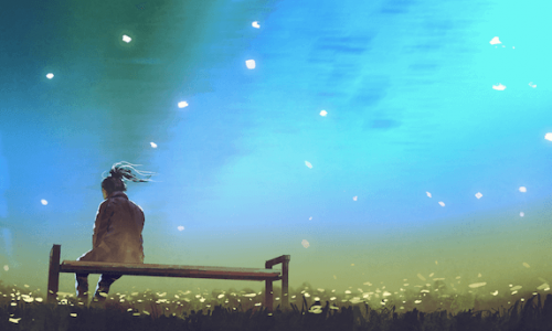 Mädchen auf einer Bank