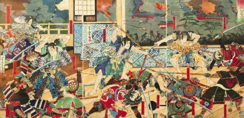 Samuraikampf aus der japanischen Feudalzeit