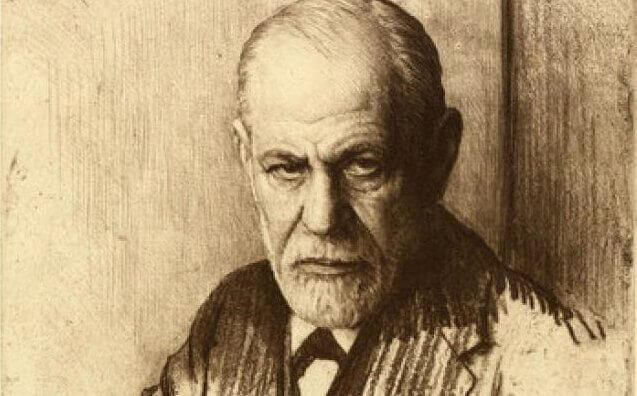 Eine Zeichnung, die Sigmund Freud zeigt