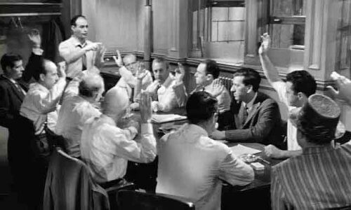 Eine Abstimmung durch Handzeichen