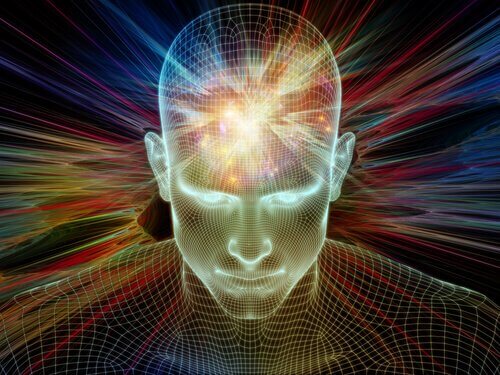 Das erleuchtete Gehirn eines Menschen