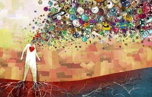 Das kreative Gehirn mit unzähligen Symbolen