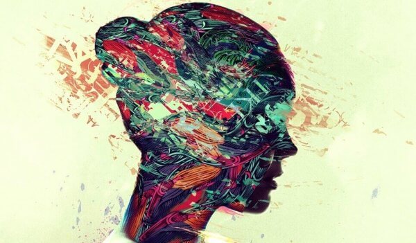 Profil vom Kopf einer Frau