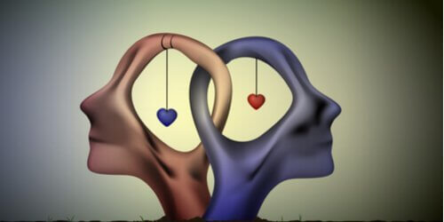 Skulpturen, zwei ineinander verschlungene Köpfe