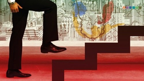 Die Karriereleiter führt nach oben.