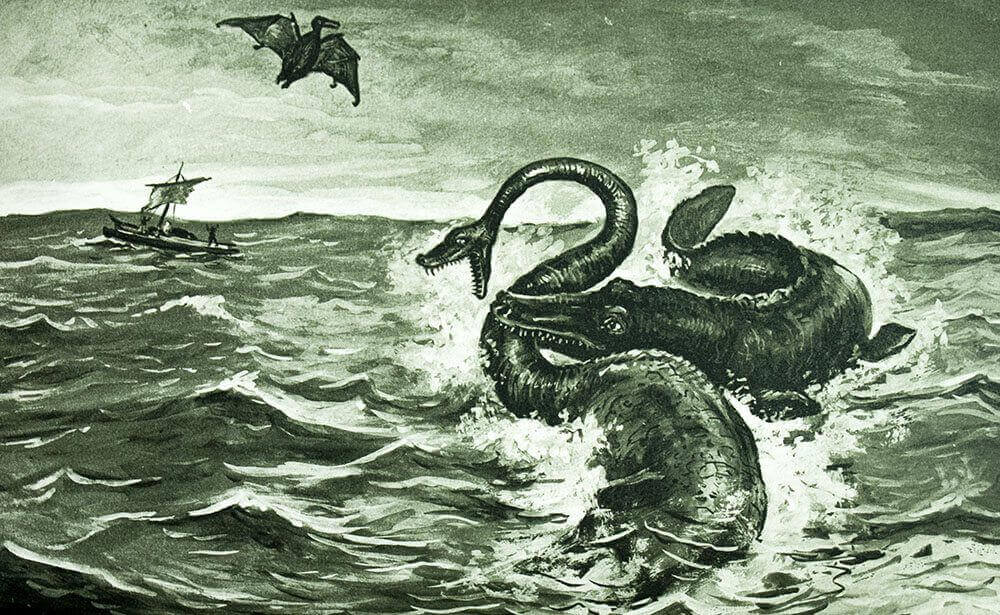 Fantasievolle Zeichnung: Verne über das Meer