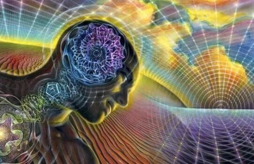 Figur in Licht gehüllt