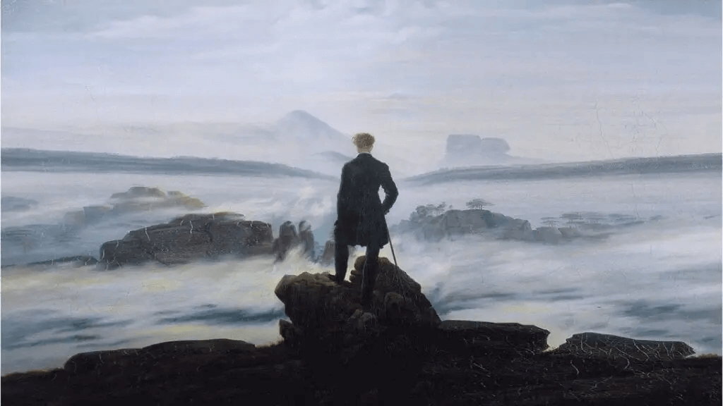 "Wanderer über dem Nebelmeer" von Kaspar David Friedrich 