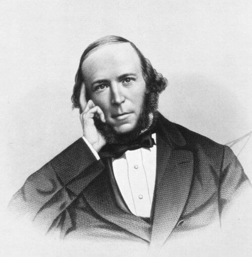 Herbert Spencer in Form einer Zeichnung.