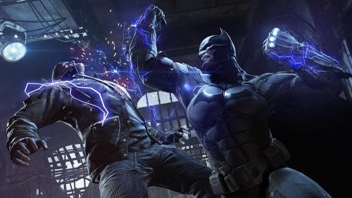 Batman kämpft gegen einen Widersacher.