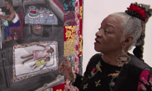 Faith-Ringgold - vor einer Decke