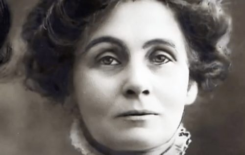 Eine Nahaufnahme von Emmeline Pankhurst.