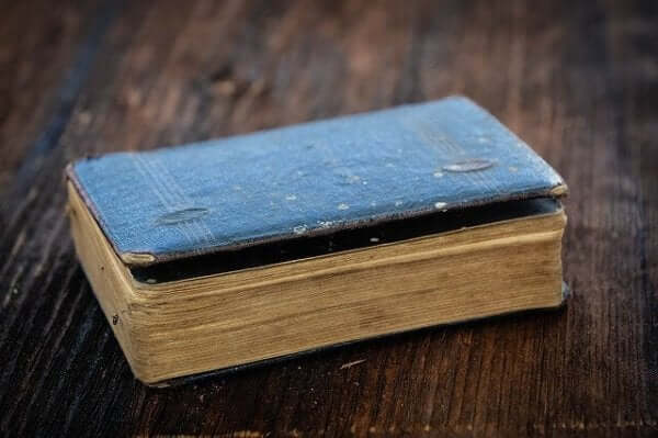 Ein altes, zerfleddertes Buch.