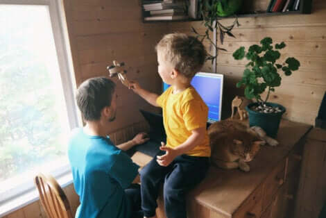 Telearbeit mit Kindern