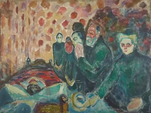 Gemälde von Edvard Munch mit dem Titel "Todeskampf".