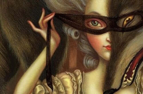 Falschheit - Frau mit Maske